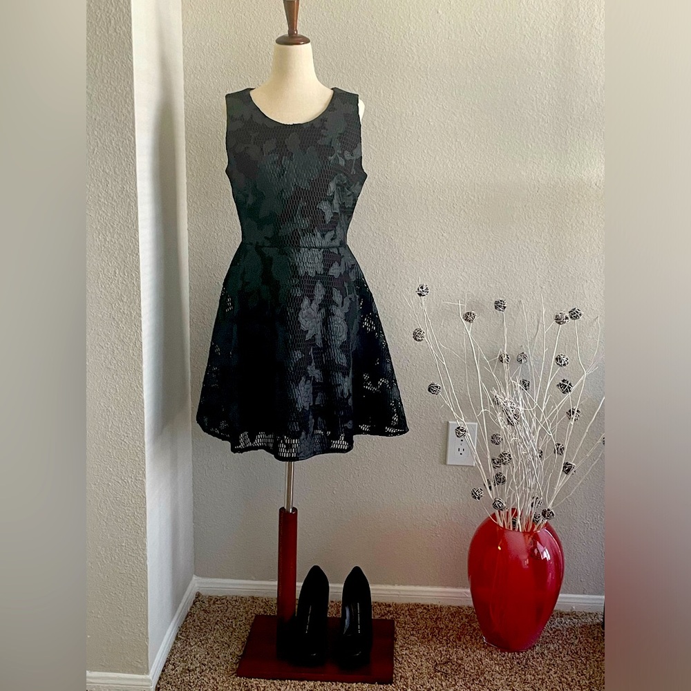 Romeo Couture Black leather cut out dress